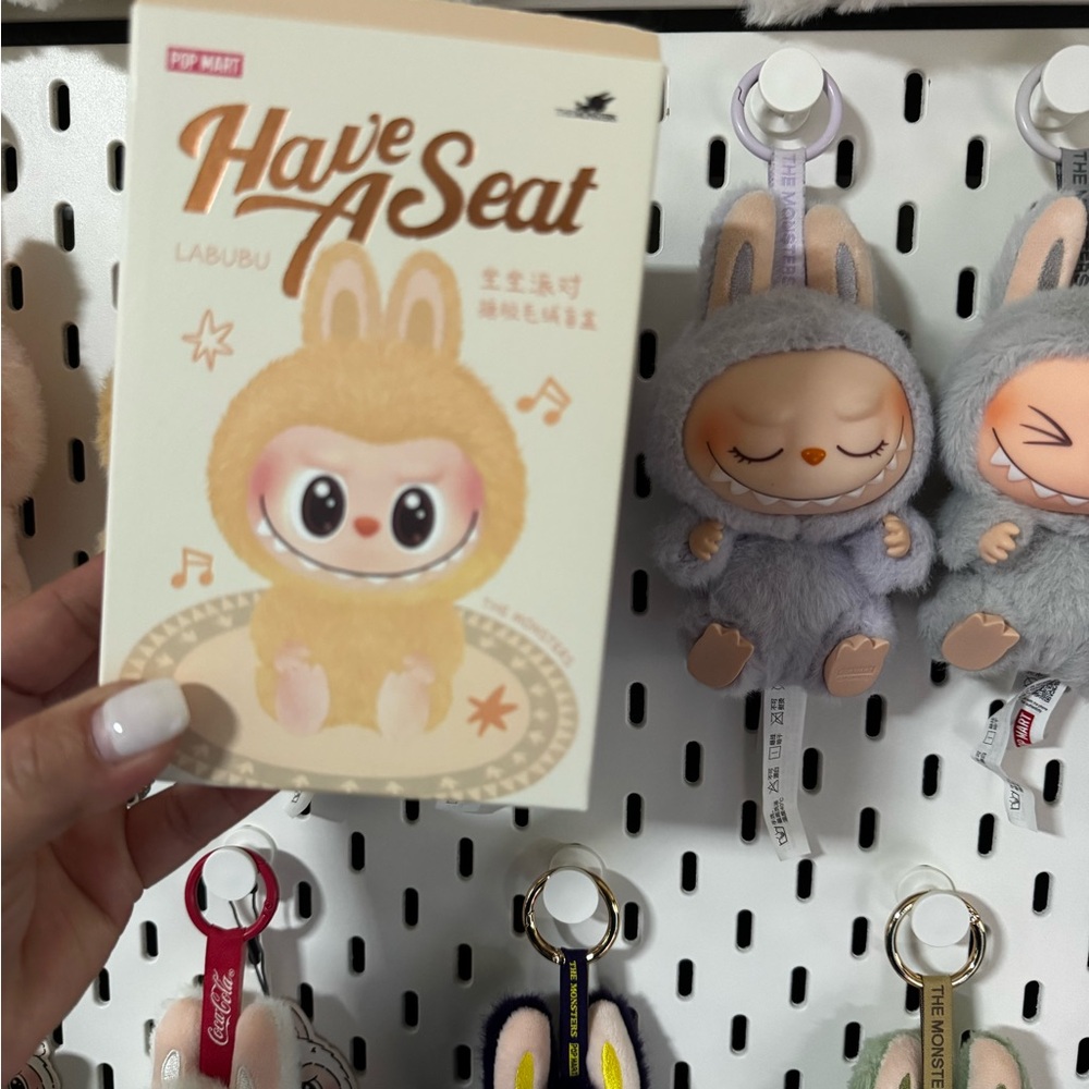 Labubu 'Have A Seat' Plush Keychain